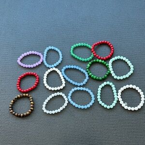 14 Colorful Beaded Bracelets Set
